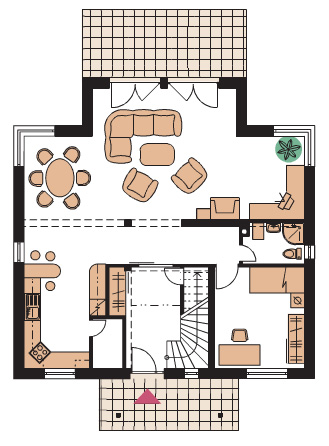 Projekt domu z lukarnami, 4 sypialnie, atrakcyjny