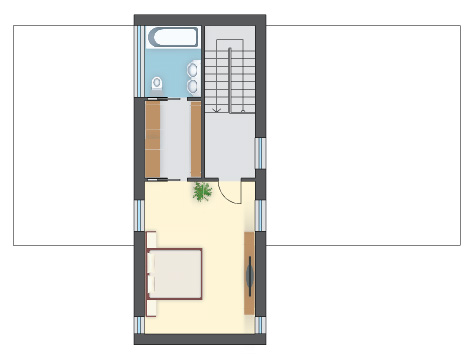 Dom w stylu skandynawskim nowoczesny, 3 sypialnie i salon z jadalnią, piętrowy