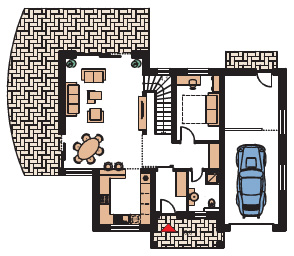 Drewniane elementy domu szkieletowego, 5 sypialni, salon 30 m², kuchnia 10 m² i garaż